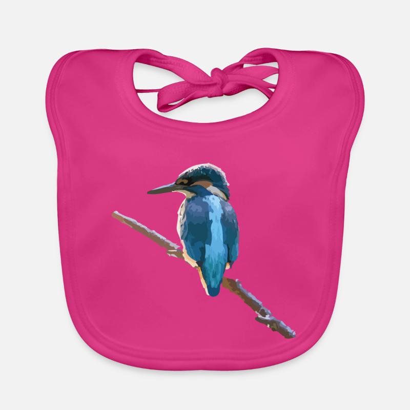 Eisvogel - Baby Bio-Lätzchen - Fuchsia