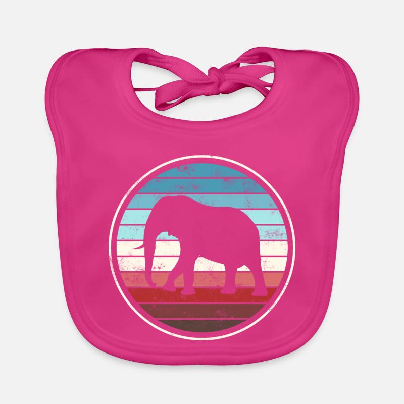 Éléphant éléphant - Bavoir bio Bébé - fuchsia