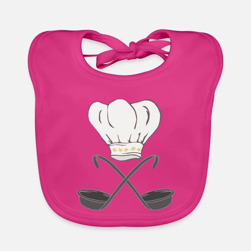 Toque de chef avec louches à soupe, cuisson Bavoir bio Bébé