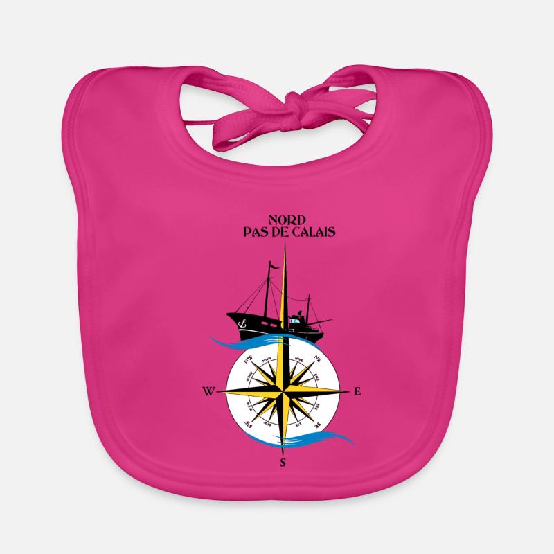 Nord Pas de Calais - Bavoir bio Bébé - fuchsia