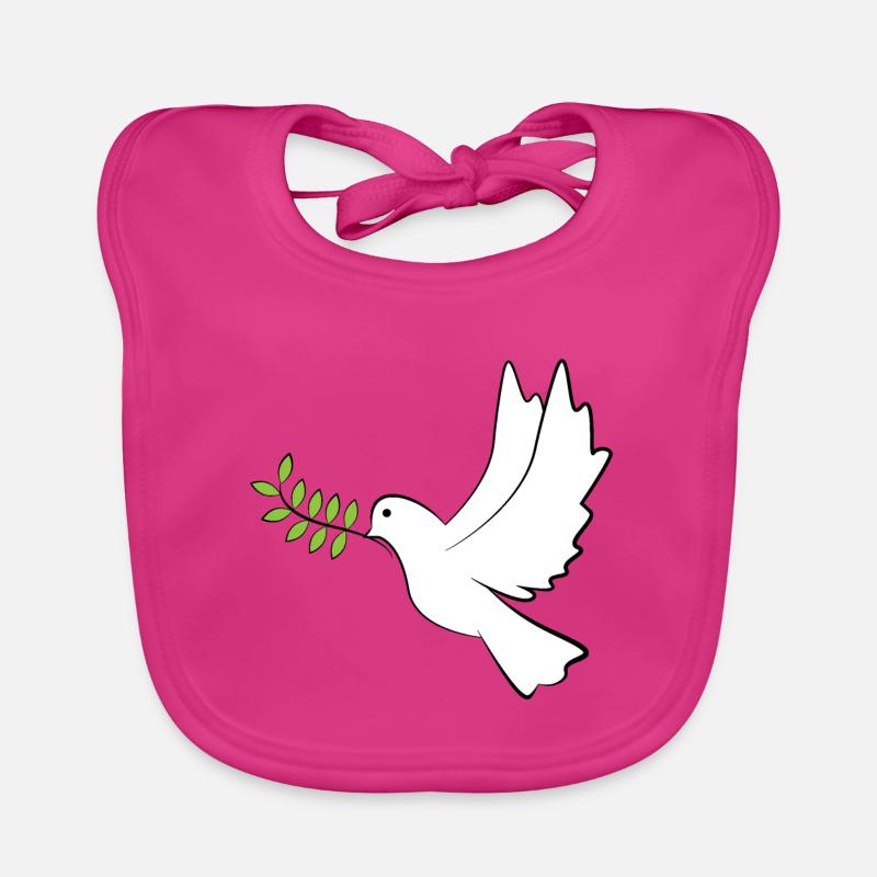 Friedenstaube - Baby Bio-Lätzchen - Fuchsia