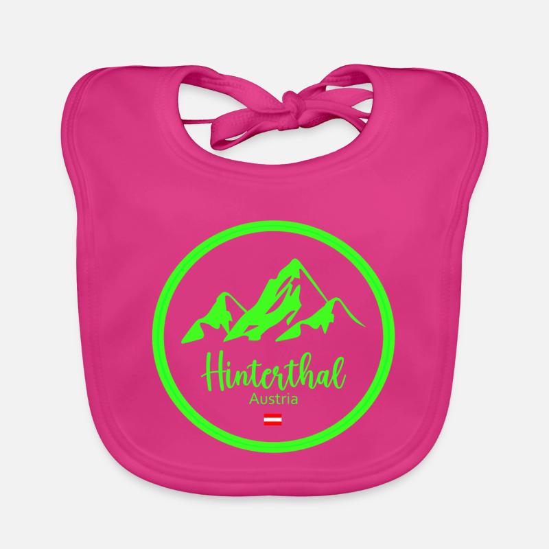 Hinterthal Alpen Neon Logo - Baby Bio-Lätzchen - Fuchsia