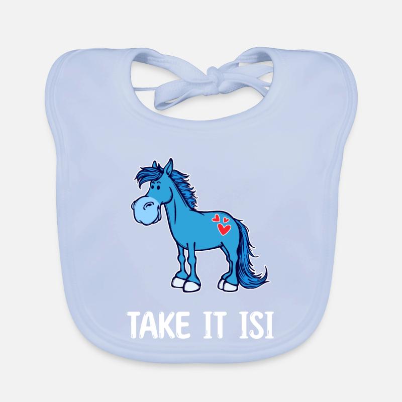 Herz Pferde Pony Lustig Statement Islandpferde Baby Bio-Lätzchen