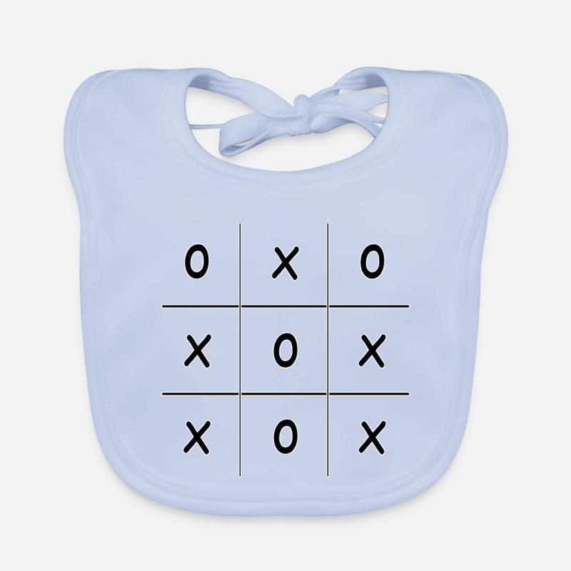 Tic-Tac-Toe Game Three wins Kreis Kreuz Organic Baby Bibs