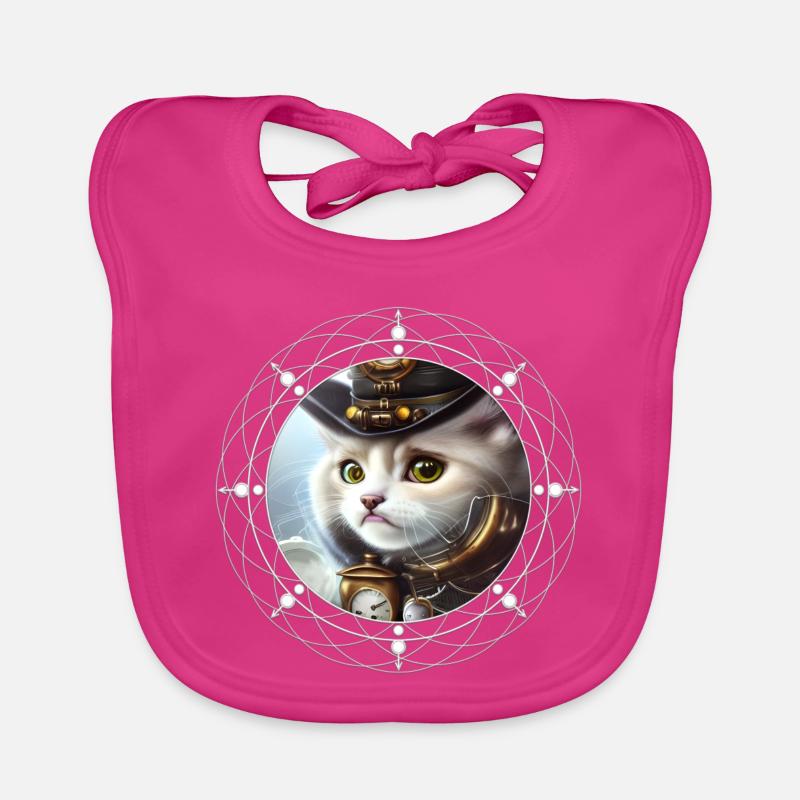 Süßes Steampunk-Kätzchen Baby Bio-Lätzchen