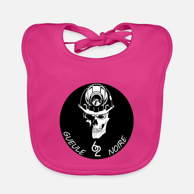 Gueule noire 62 - Bavoir bio Bébé - fuchsia
