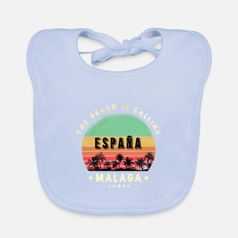 Design de plage de Malaga, Espagne Bavoir bio Bébé