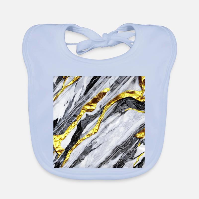 Marble gold structure Organic Baby Bibs