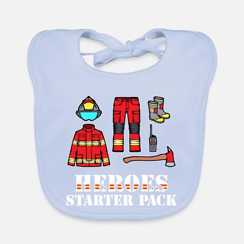 Firefighter Helmet Lifesaver Firefighter Statement Organic Baby Bibs