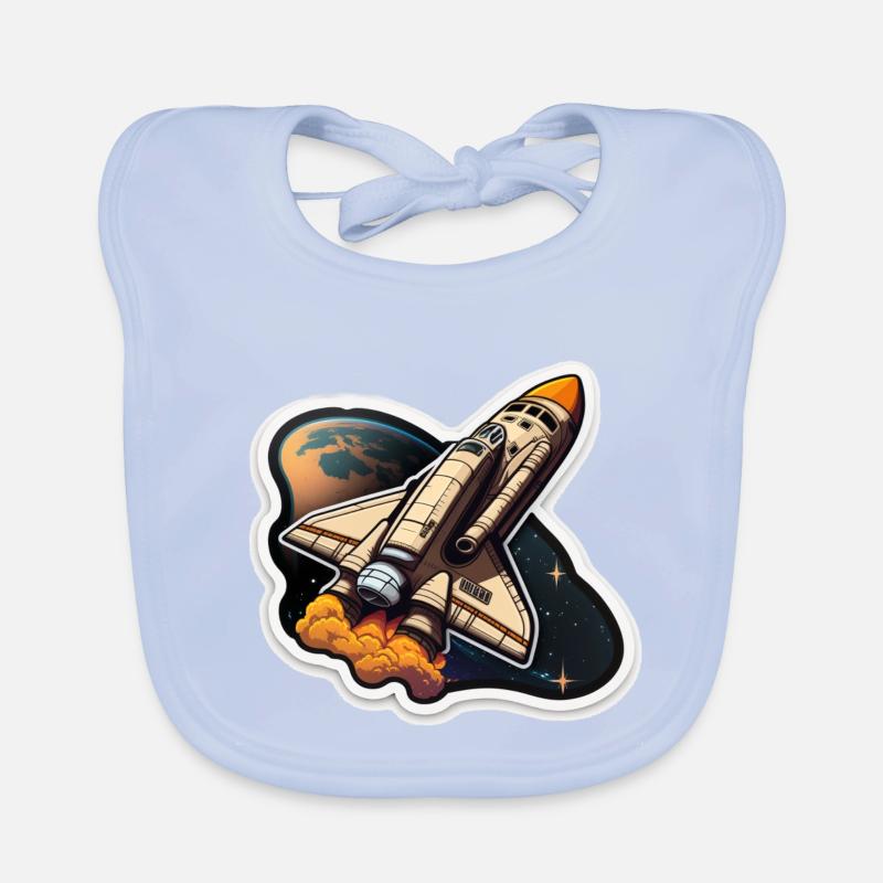 Space Rocket Baby Bio-Lätzchen