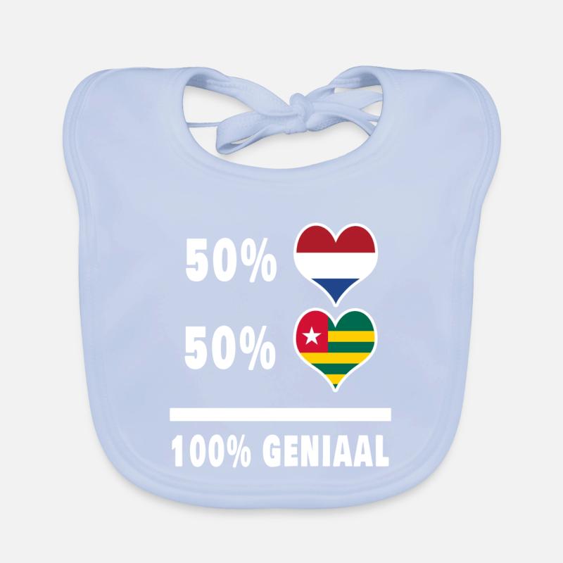 Drapeau 100% Genius du Togo et des Pays-Bas Bavoir bio Bébé