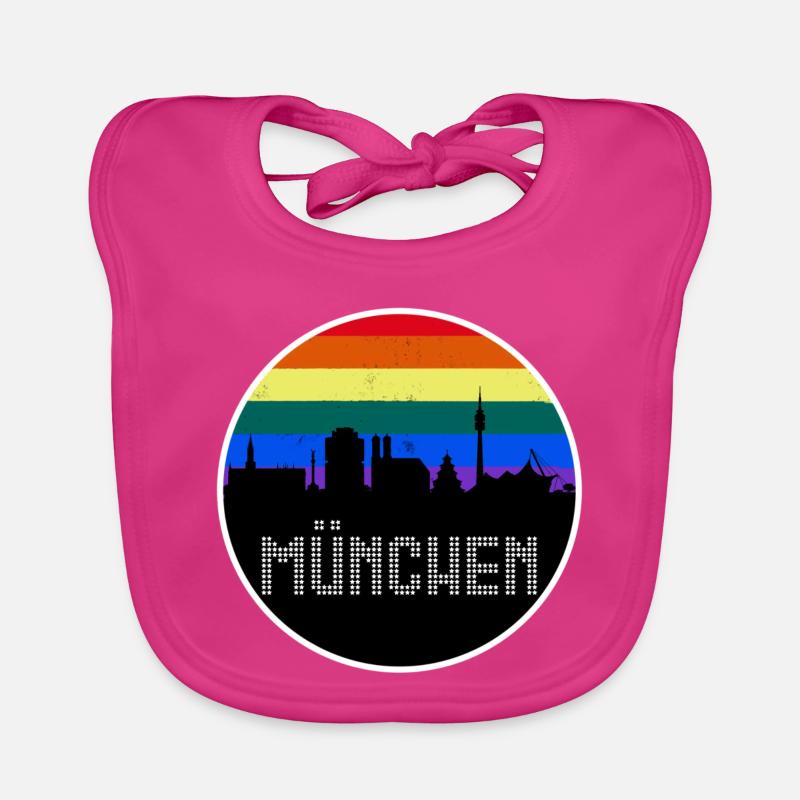 München Skyline Regenbogen Baby Bio-Lätzchen