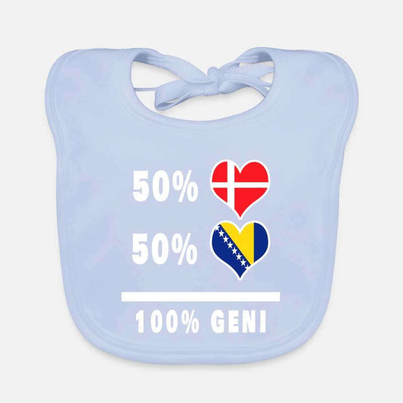 Bosnie et Danemark 100% drapeau de génie Bavoir bio Bébé