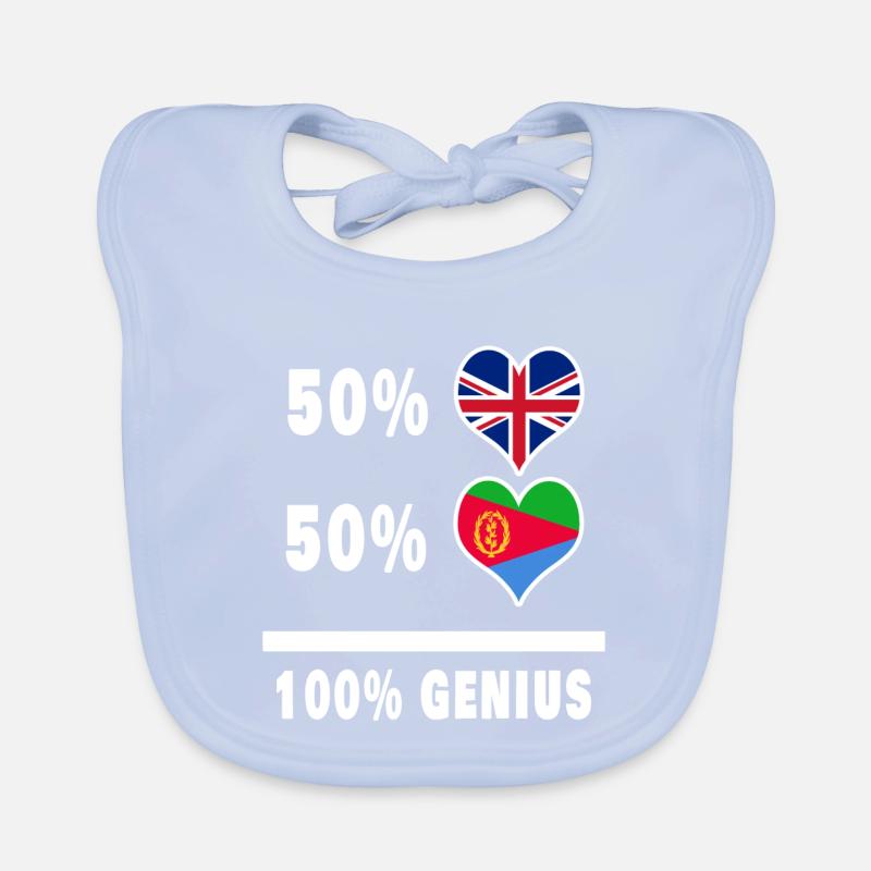 Drapeau 100% Genius de l’Erythrée et de la Grande-Bretagne Bavoir bio Bébé