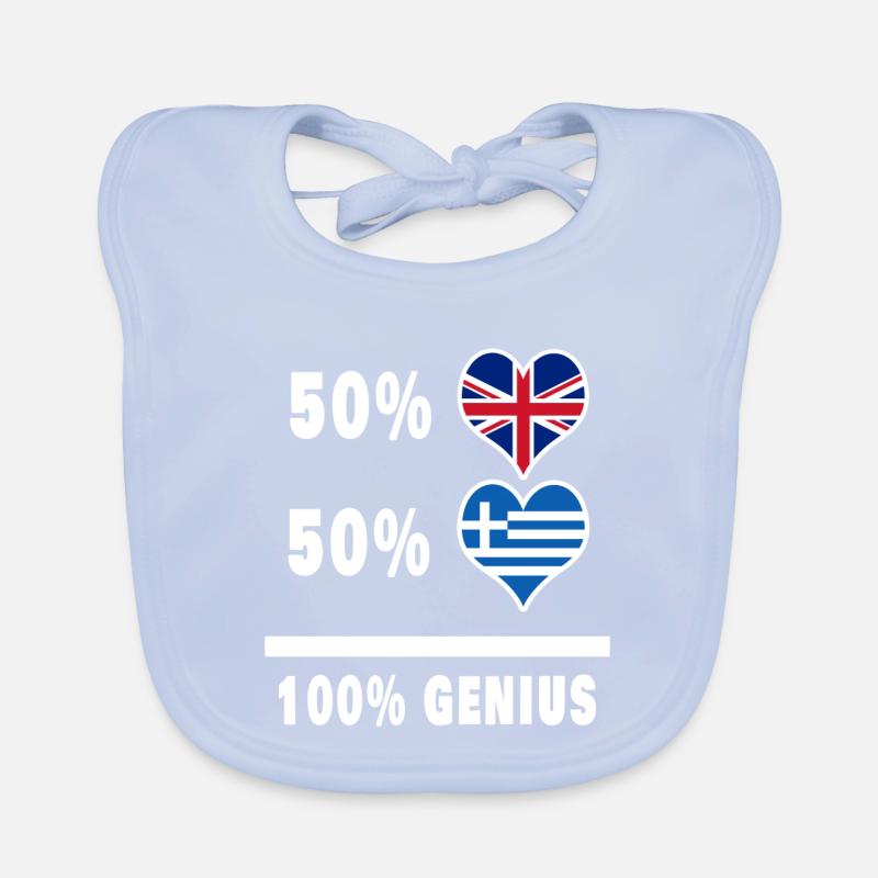 Grèce et Grande-Bretagne 100% Genius Flag Bavoir bio Bébé