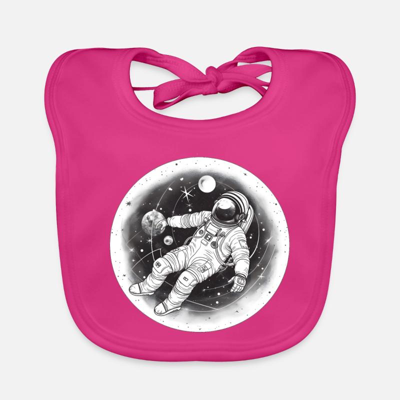 Astronaut - Baby Bio-Lätzchen - Fuchsia