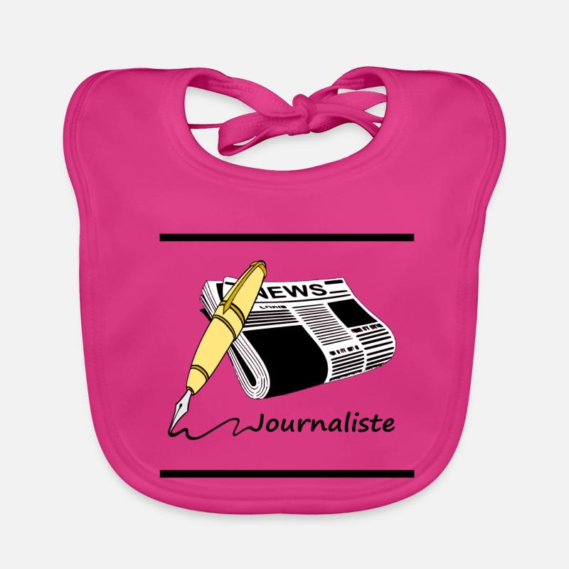 Journaliste - Bavoir bio Bébé - fuchsia