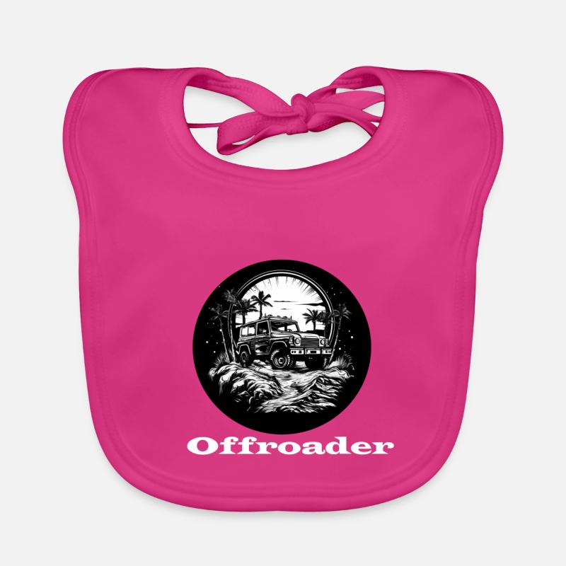 Off-roader white Organic Baby Bibs