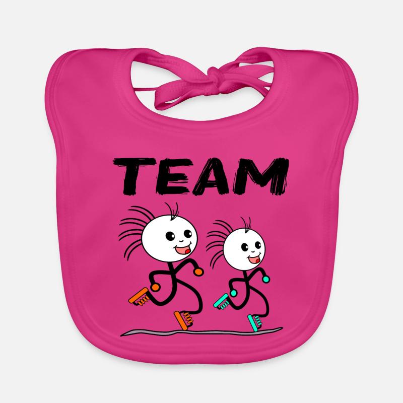 RUNNING TEAM KNITTING MAN RUNNING RUNNING GROUP Organic Baby Bibs
