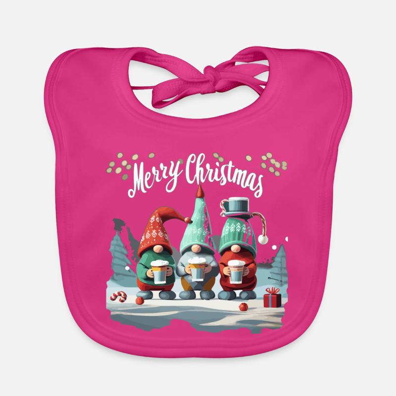 JOYEUX NOËL - Bavoir bio Bébé - fuchsia