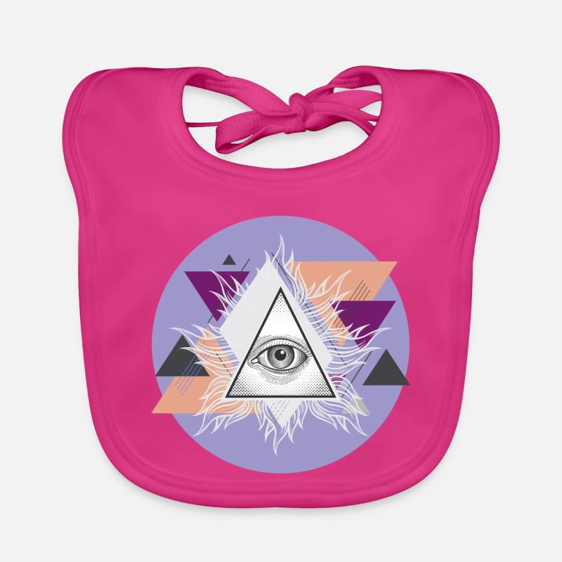 Geometric Triangular Eye with Auras Organic Baby Bibs