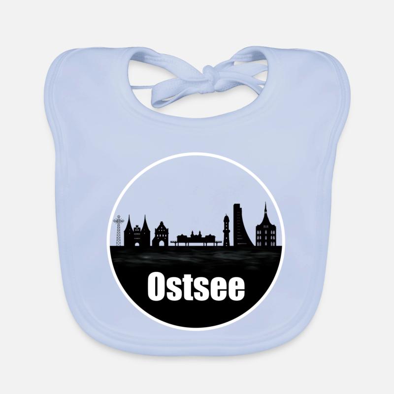 Baltic Sea Transparency Skyline Organic Baby Bibs