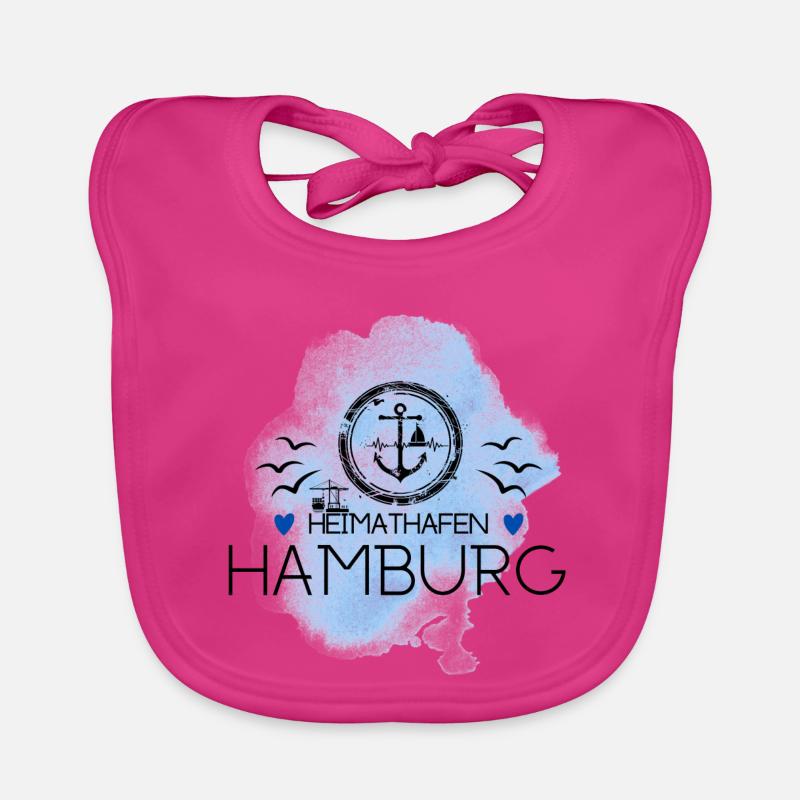 Hamburg Heimathafen- Ankermotiv Baby Bio-Lätzchen