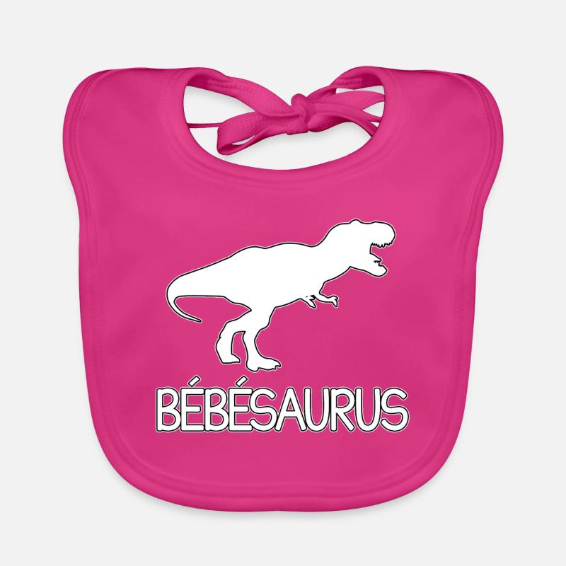 Dessin Bébé Saurus pour Cours d'Histoire - Bavoir bio Bébé - fuchsia