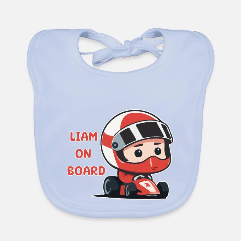 Liam on board Organic Baby Bibs