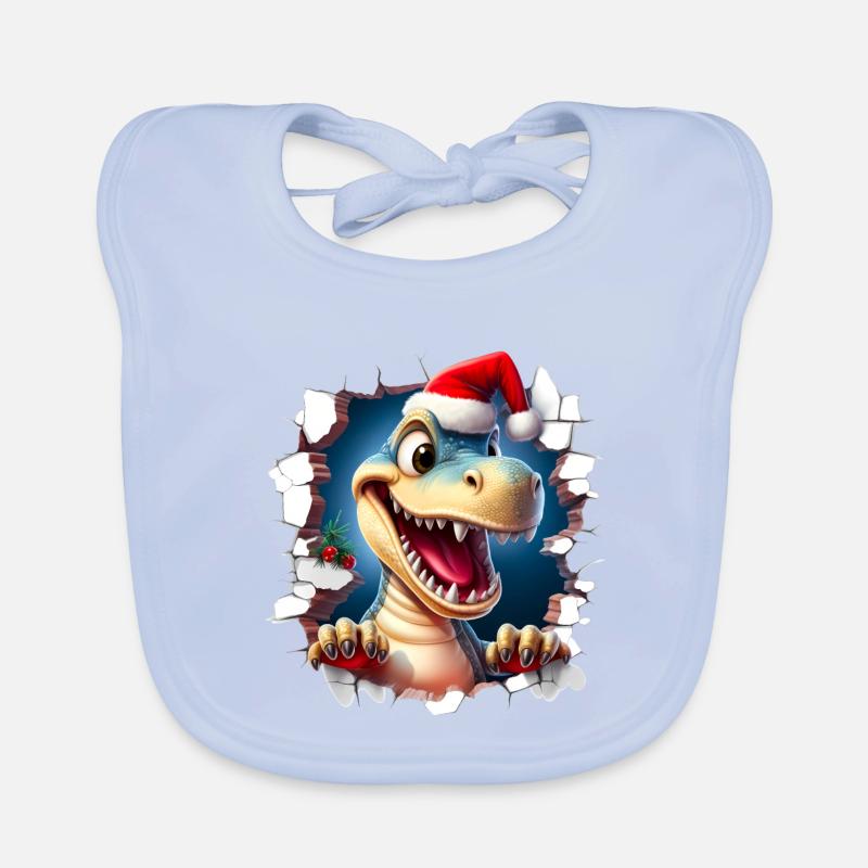 Percée de Noël chez les Dinos Bavoir bio Bébé