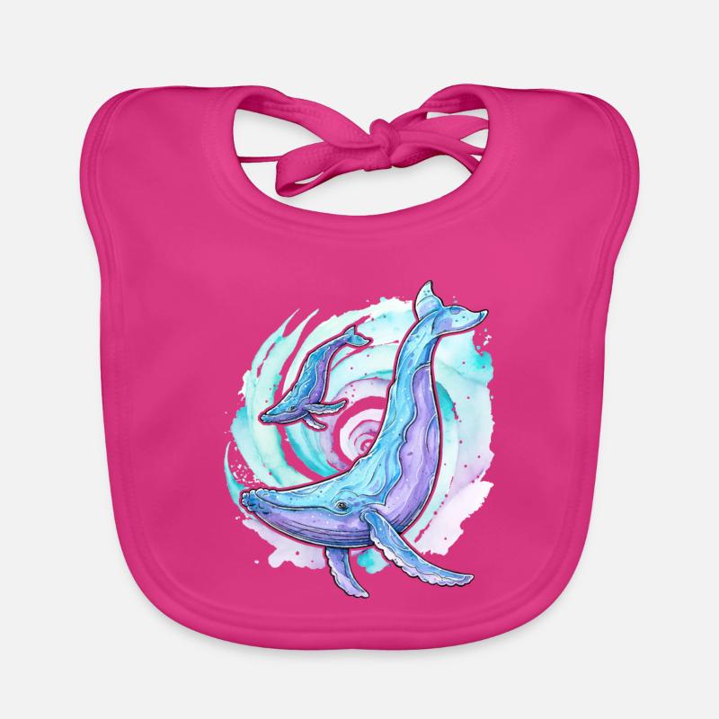 Humpback whale with calf Organic Baby Bibs