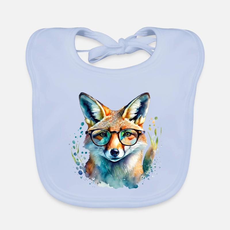 Fox with glasses Organic Baby Bibs