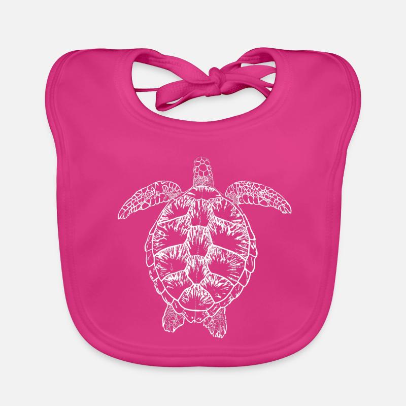 Turtle white2 Baby Bio-Lätzchen