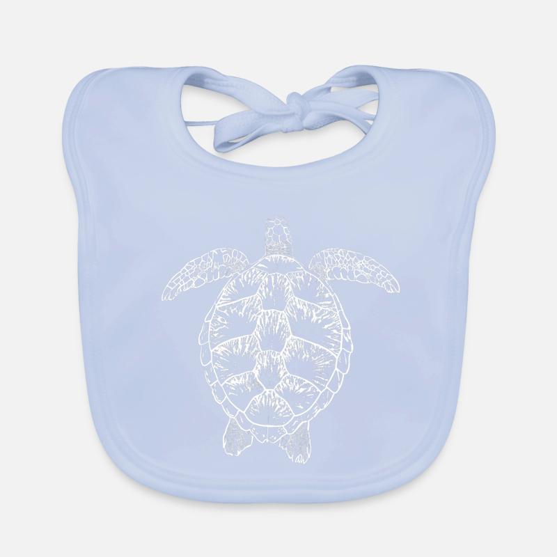 Turtle white2 Organic Baby Bibs