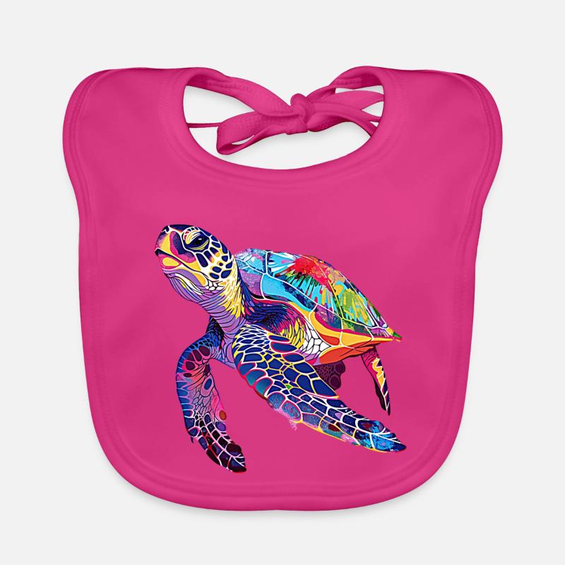 Schildkröte rainbow Baby Bio-Lätzchen