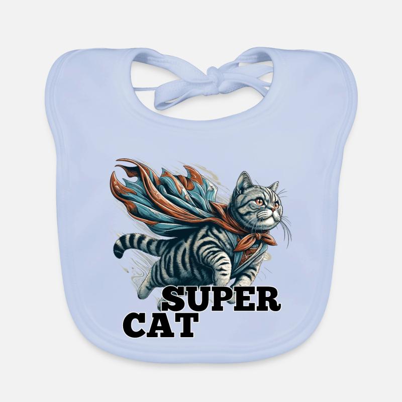 Super Katze Britisch Kurzhaar BKH getigert Baby Bio-Lätzchen