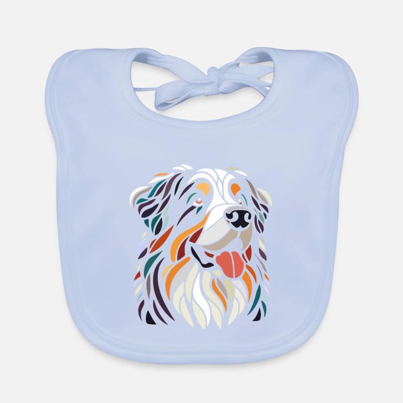 Tête de chien bouvier bernois multicolore art géom Bavoir bio Bébé