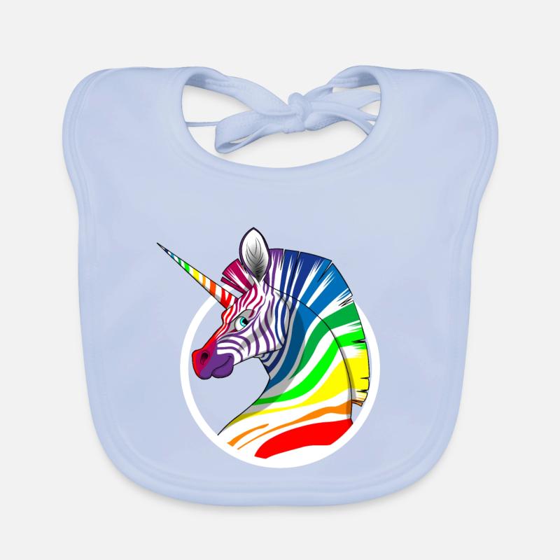 Regenbogen Einhorn Zebra Baby Bio-Lätzchen