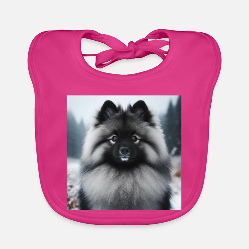 Wunderschöner Wolfspitz Baby Bio-Lätzchen