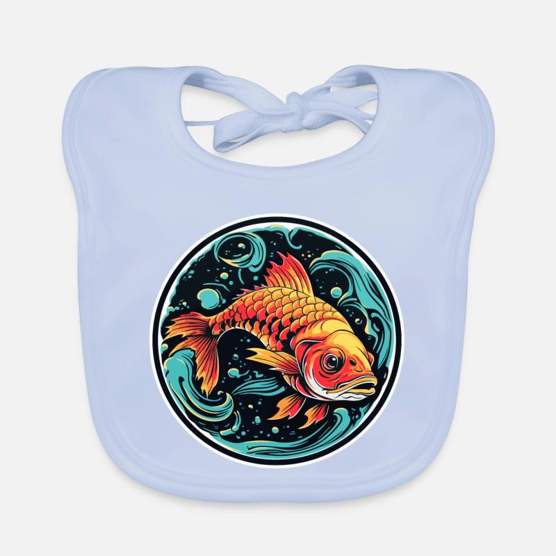 Fish Illustration Organic Baby Bibs