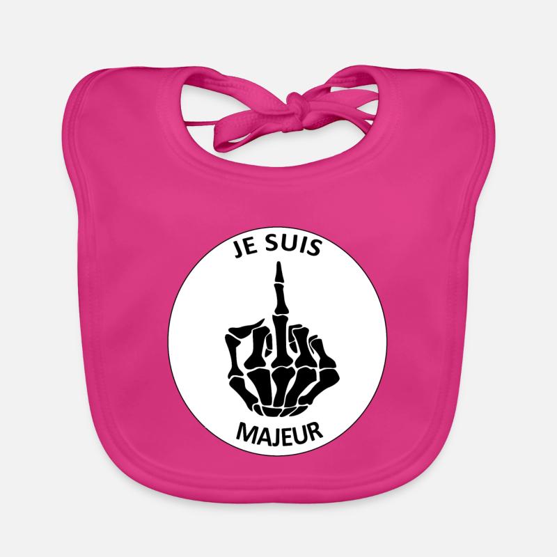 Je suis majeur - Bavoir bio Bébé - fuchsia