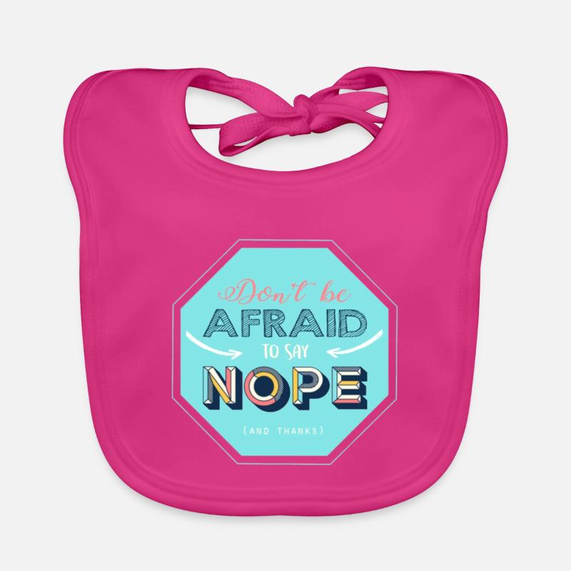 Nope design - Bavoir bio Bébé - fuchsia