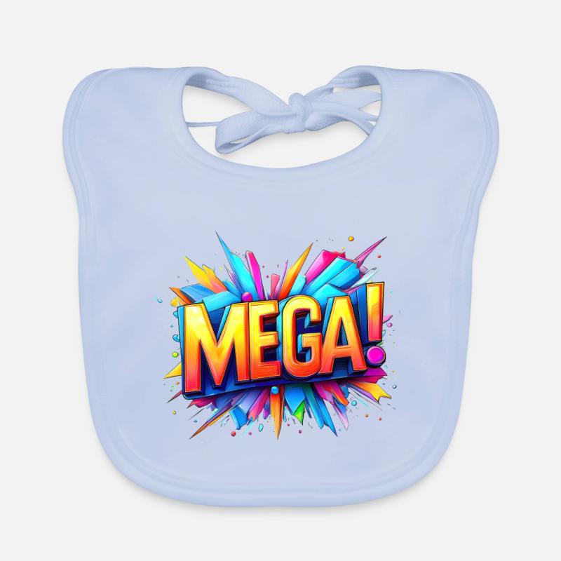 méga texte 3d coloré Bavoir bio Bébé