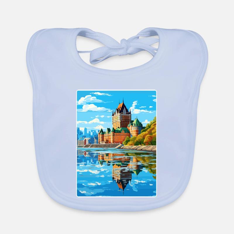 Québec Canada Affiche de voyage Peinture Souvenir WP Bavoir bio Bébé