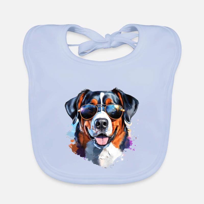 Entlebucher mit Sonnenbrille Baby Bio-Lätzchen