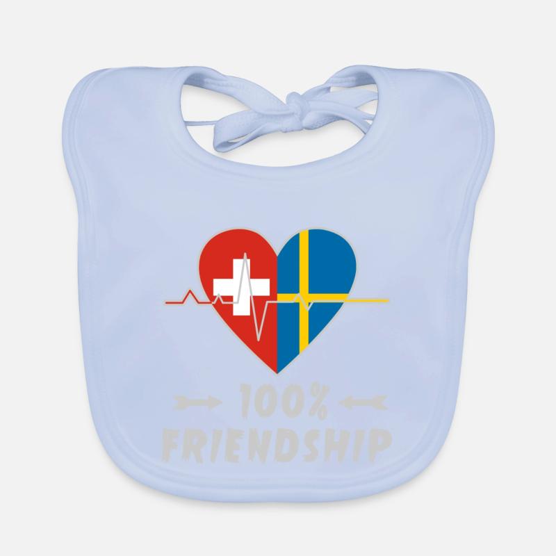 Schweiz und Schweden 100% Freundschaft Baby Bio-Lätzchen