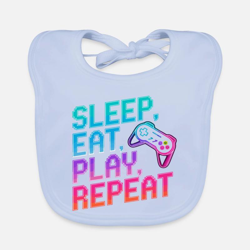 Dormir, manger, jouer, répéter, Bavoir bio Bébé