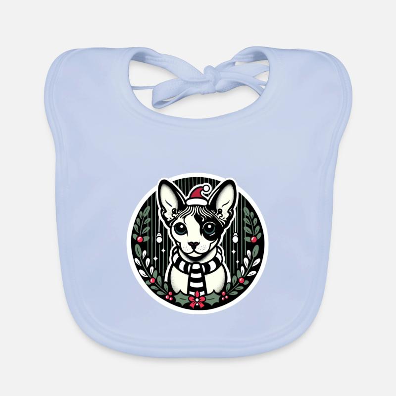 Weihnachtsporträt einer Sphynx Baby Bio-Lätzchen