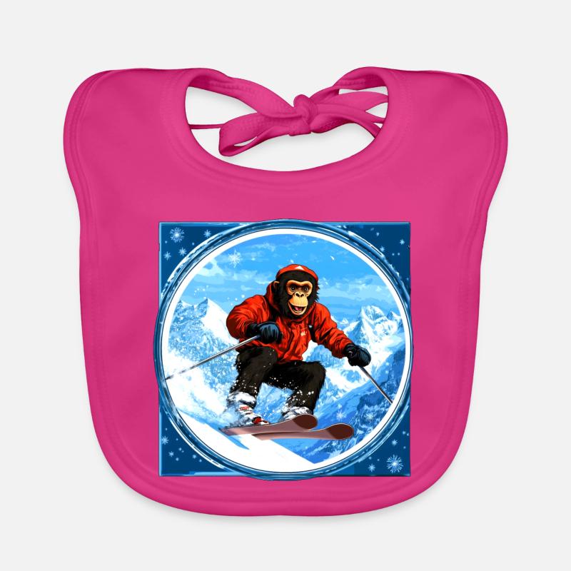 Ski Affe Baby Bio-Lätzchen