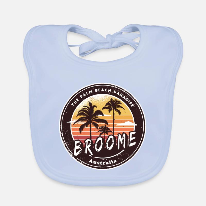 Broome, Australie, Palmiers, Conception de plage Bavoir bio Bébé